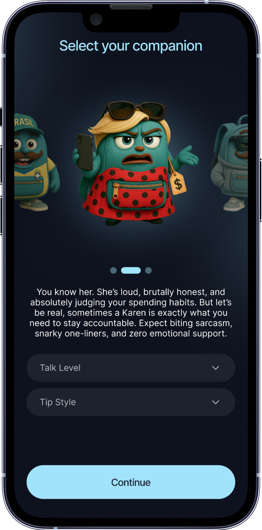 Companion Selection Screen